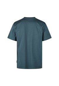 Short-sleeve t-shirt in dark teal, made of soft fabric. Features a classic crew neck and a straight hem, no visible patterns or accents.