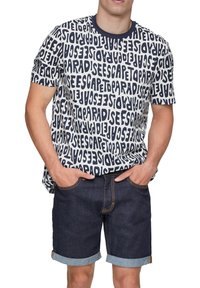 QS MIT ALL-OVER - T-shirt print - tiefblau