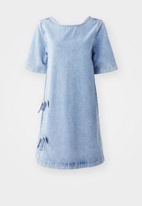 ONLGIGI BOW A SHAPE DRESS - Obleka iz džinsa - light blue denim