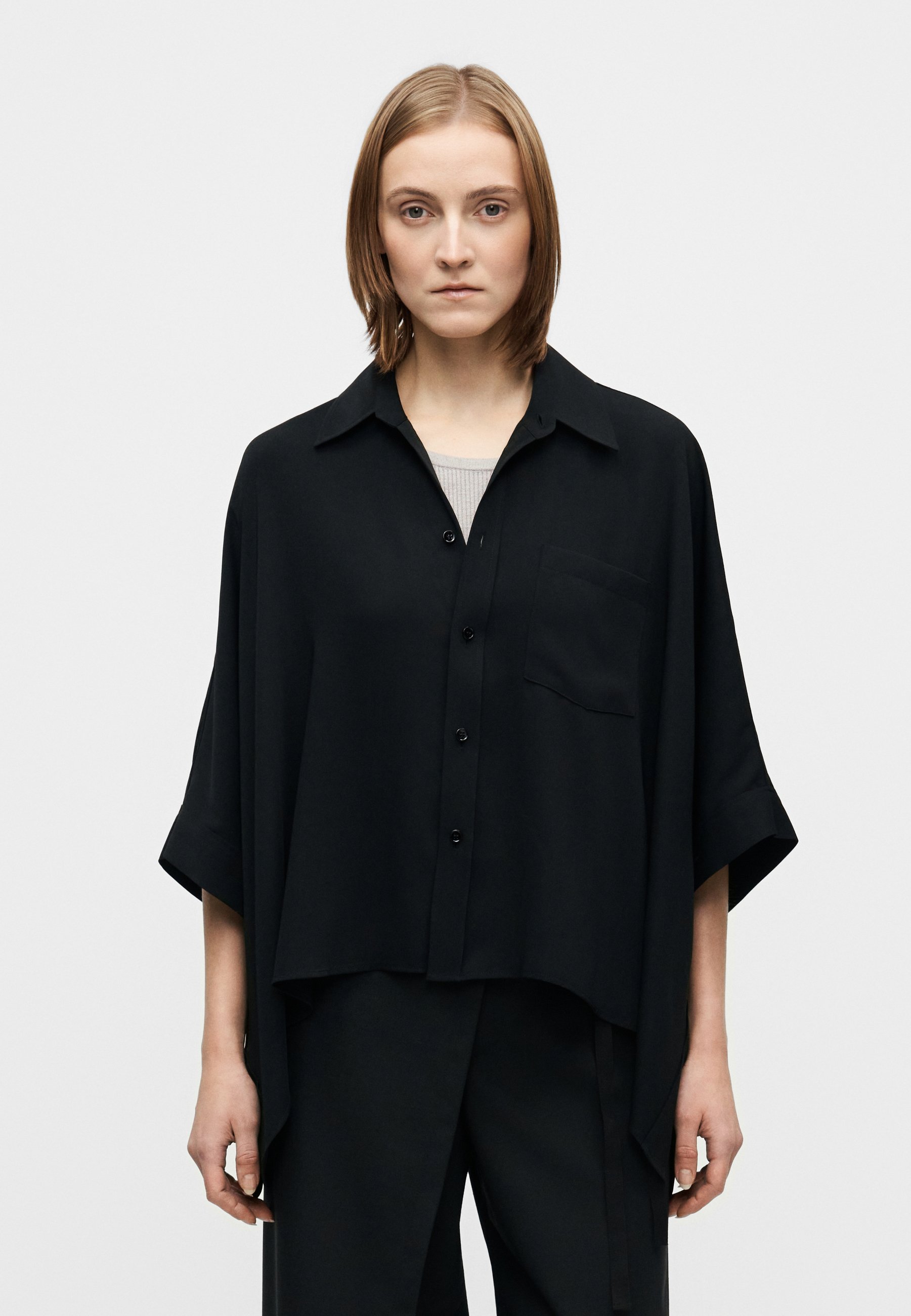 Maison Margiela スリムフィットストレッチシャツ　黒 MM6 Maison Margiela Button-down blouse - black - Zalando.co.uk
