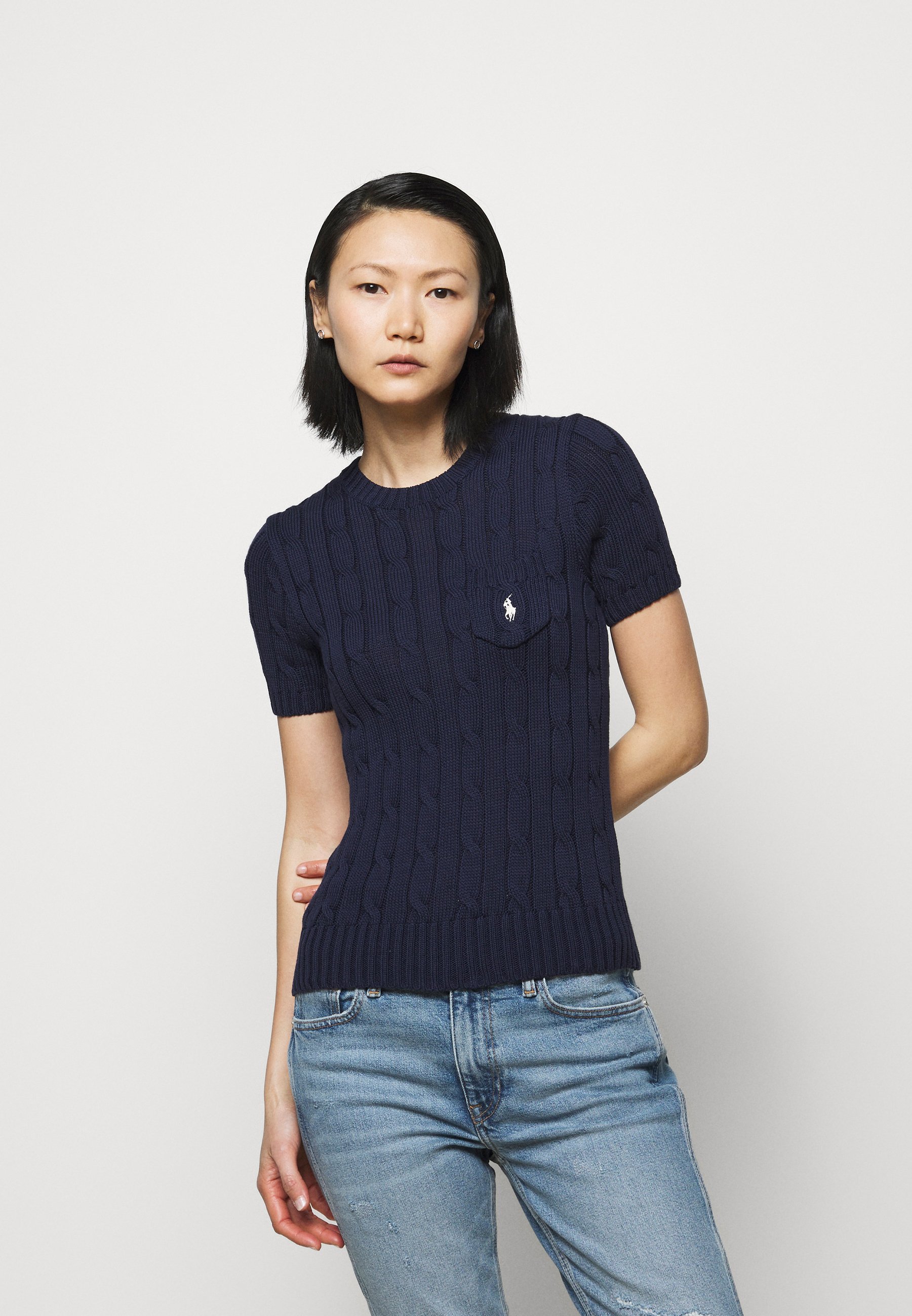 Total 34+ imagen ralph lauren cable knit short sleeve Abzlocal.mx