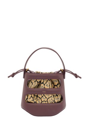 JACQUELIN - BUCKET - Sac bandoulière - burgundy-ocher-black animalier