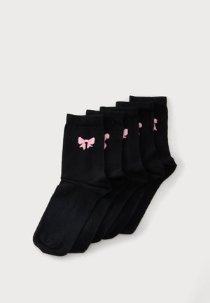 Even&Odd by Zalando, CORE BASIC ANKLE 5 PACK - Chaussettes - black/pink