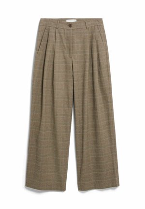 ARMEDANGELS, CHECK WIDE PLEATED PANT - Broek - claystone sand stone