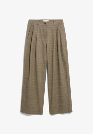 ARMEDANGELS, CHECK WIDE PLEATED PANT - Broek - claystone sand stone