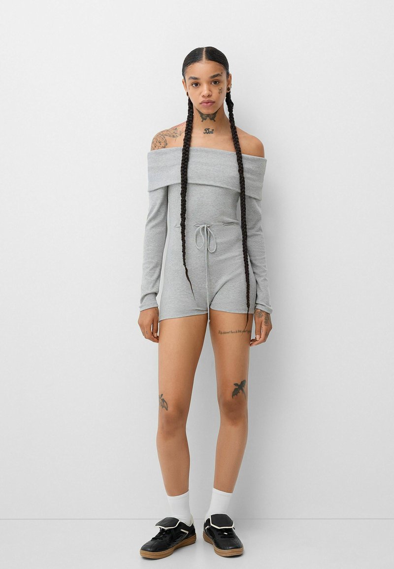 Bershka Jumpsuit grijs gemêleerd Bershka Jumpsuit grijs gemêleerd