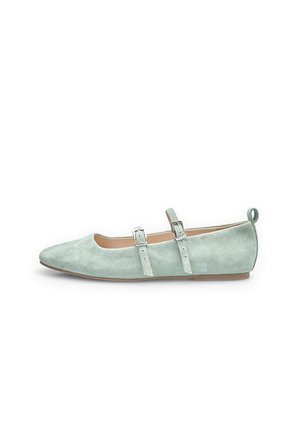 Ankle strap ballet pumps - verde