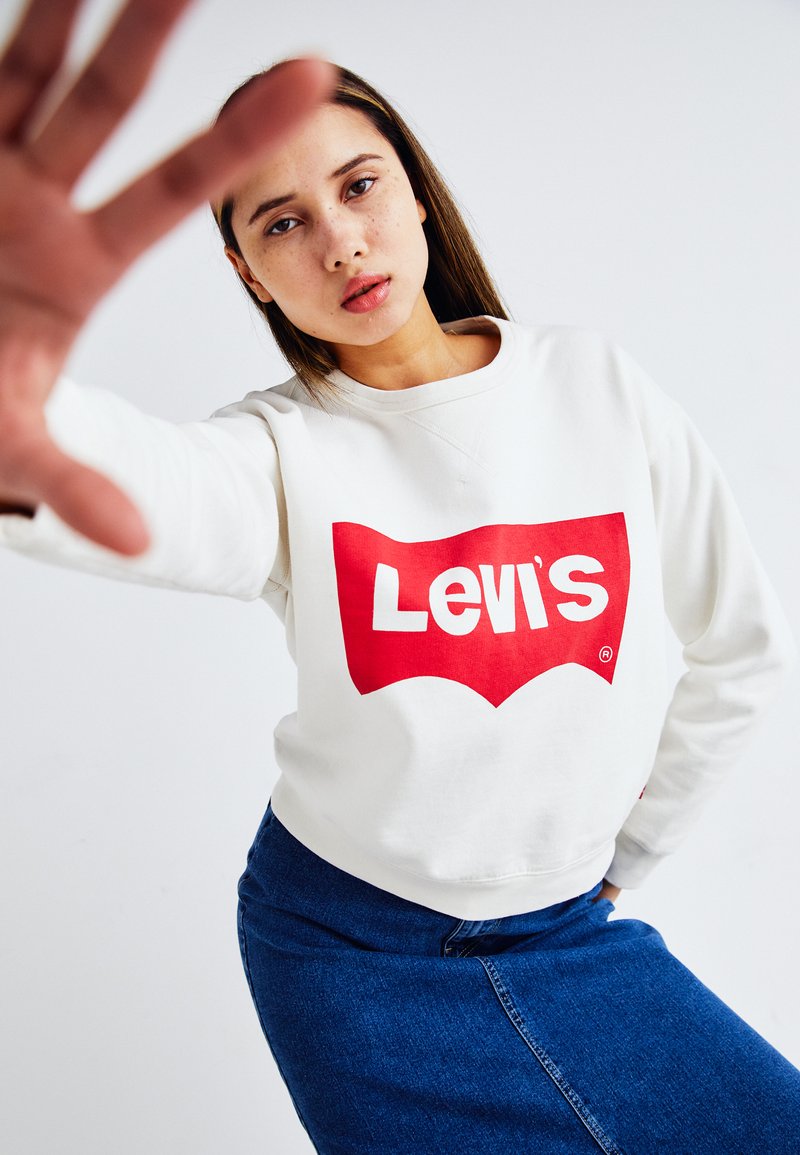Levi's® GRAPHIC SIGNATURE CREW - Melegítőfelső - cloud dancer