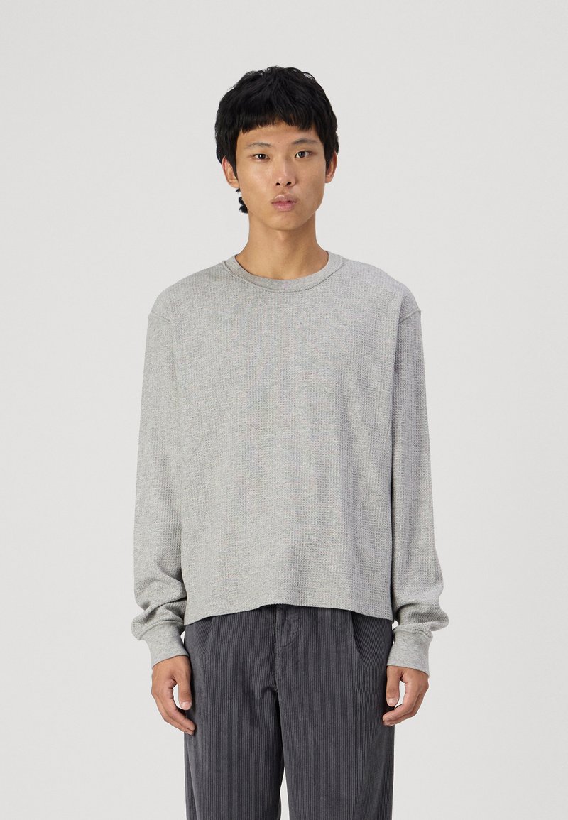 Abercrombie & Fitch WAFFLE CROP HEATHER - Μπλούζα με μακριά μανίκια - grey heather