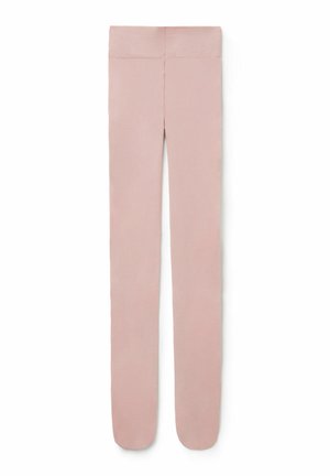Rosa Leggings aus glattem, dehnbarem Stoff. Figurbetontes Design mit hohem Taillenbund, ohne Muster oder sichtbare Hardware-Details.