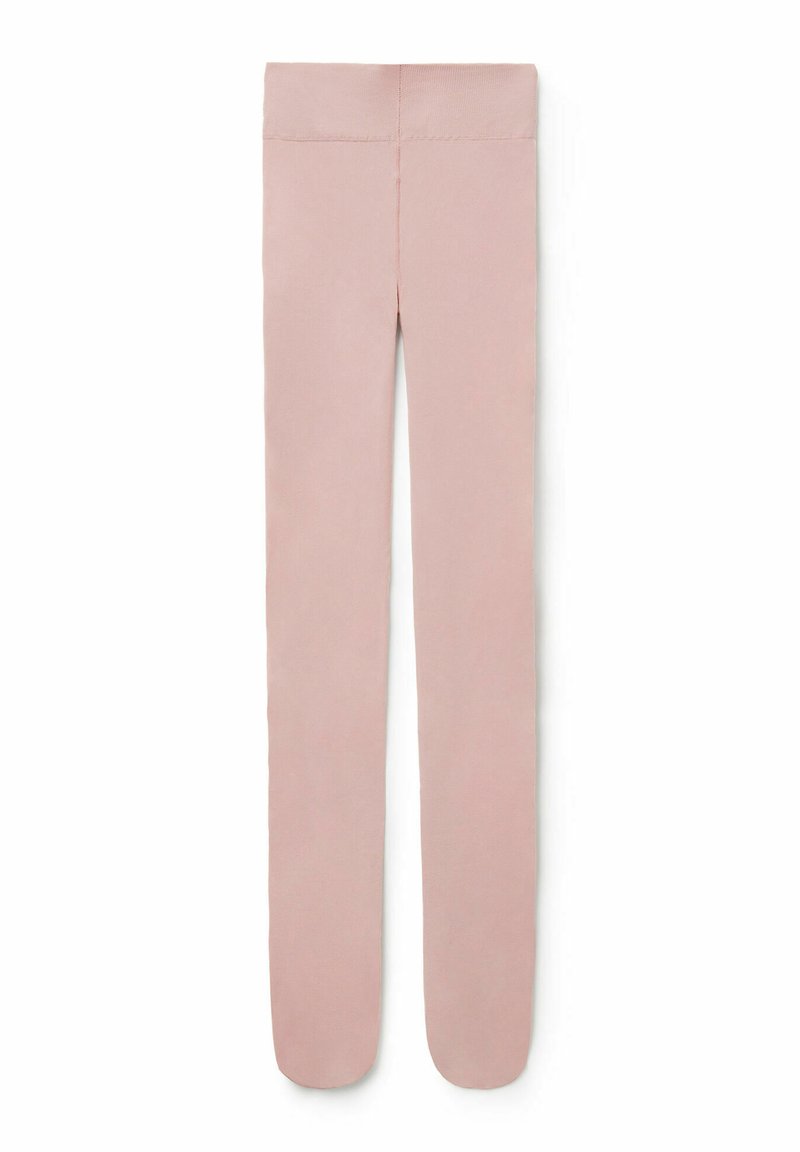 Leggings rosa realizzati in un tessuto liscio ed elastico. Design aderente con un alto punto vita, senza motivi o dettagli hardware visibili.