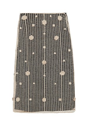 Massimo Dutti WITH FLORAL EMBROIDERY - A-line skirt - beige