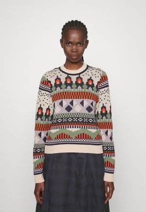 Jumper - green/lavender orange