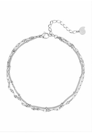 LAYERED CURB AND BOBBLE - Enkelbandjes - silberfarben