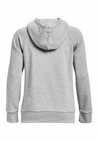 Rozpinana bluza z kapturem w jasnoszarym kolorze z mieszanki bawełny, z teksturowaną powierzchnią, ściągaczami przy rękawach i u dołu oraz klasycznym krojem bez frontowych detali.