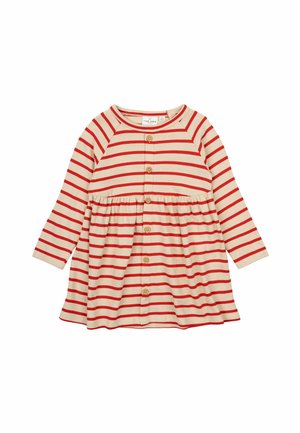 TNSTNAT L_S - Gebreide jurk - poppy red striped