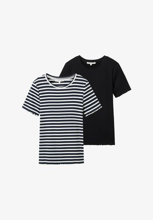IM 2ER-PACK - Majica kratkih rukava s printom - dark blue white stripe