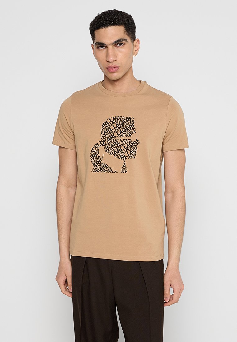 Karl Lagerfeld T-shirt print lichtbruin