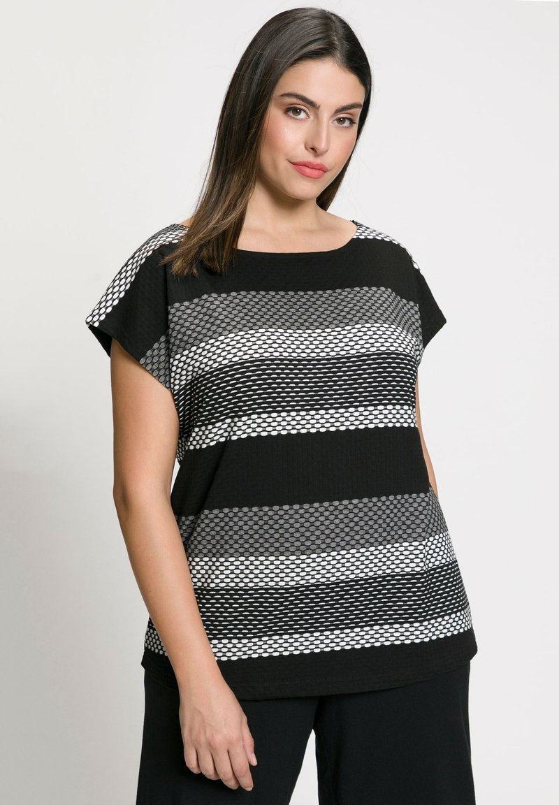 Ulla Popken T-Shirt Donna Con Stampa Pure - Cotone Bio, Vestibilità Oversize, Spalle Incrociate - 3