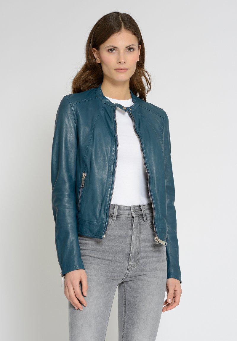Maze GRENADA - Leren jas - petrol blue