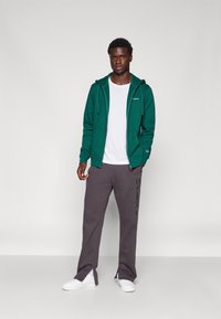 Champion ICONS FULL ZIP HOODIE SMALL LOGO - Felpa con zip - dark green