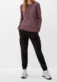 QS Stickad tröja - purple