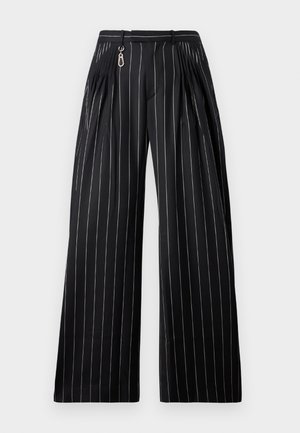 Palomo PINSTRIPED CRUISING TAILORED TROUSERS UNISEX - Pantalones - black