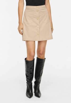VILA MINI SKIRT VIELSA HIGH WAIST - Jupe trapèze - cement