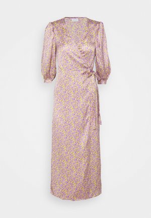 VIDOLETTA LILAC 3/4 WRAP DRESS - Day dress - celery/lilac flower