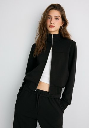 Stradivarius, B09 CROPPED HIGH-NECK ZIP-UP SWEATSHIRT - Felpa con zip - black