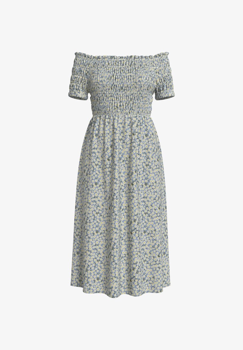 VILA OFF SHOULDER MIDI SMOCK - Vardagsklänning - blau