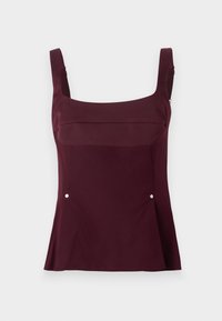DOUBLE SIDED SLEEVELESS FITTED WAIST - Linne - aubergine