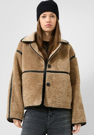 QS, OUTDOOR-JACKE - Fleece jacket - hellbraun