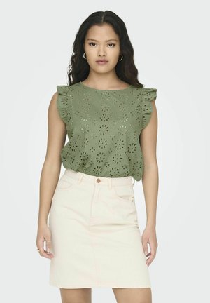 NORMAL GESCHNITTEN RUNDHALS VOLUMINÖSER ARMSCHNITT - Bluse - oil green