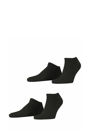 Schwarze Knöchelsocken aus einem strukturierten Stoff. Das Design ist tief ausgeschnitten, mit glatten Kanten und ohne sichtbare Logos oder Muster.