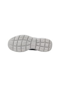 Suola di sneaker bianca con motivi di grip testurizzati, caratterizzata da sezioni rialzate per una maggiore aderenza. La forma è curva con un design a punta arrotondata.