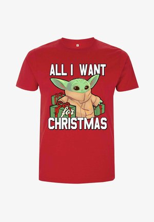 Star Wars STAR WARS THE MANDALORIAN CHRISTMAS BABY V2 - Triko s potiskem - red