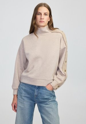 HIGH NECK - Felpa - beige mlg