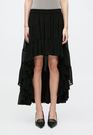 HIGH LOW TIER MAXI SKIRT - Jupe longue - black