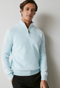 Next ZIP NECK - Stickad tröja - sky blue