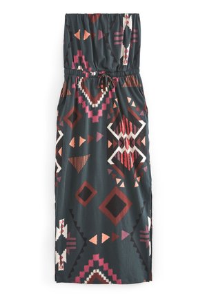 BANDEAU MIDI DRESS - Maksikleit - navy geo