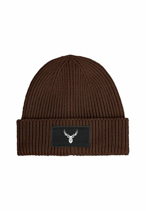 MIT PATCH HIRSCH POLYGON DESIGN - Beanie - braun