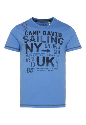 Camp David RUNDHALS MIT ARTWORK - T-shirt con stampa - sky blue