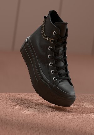 CHUCK TAYLOR ALL STAR LIFT DOUBLE STACK - Vysoké tenisky - black/silver