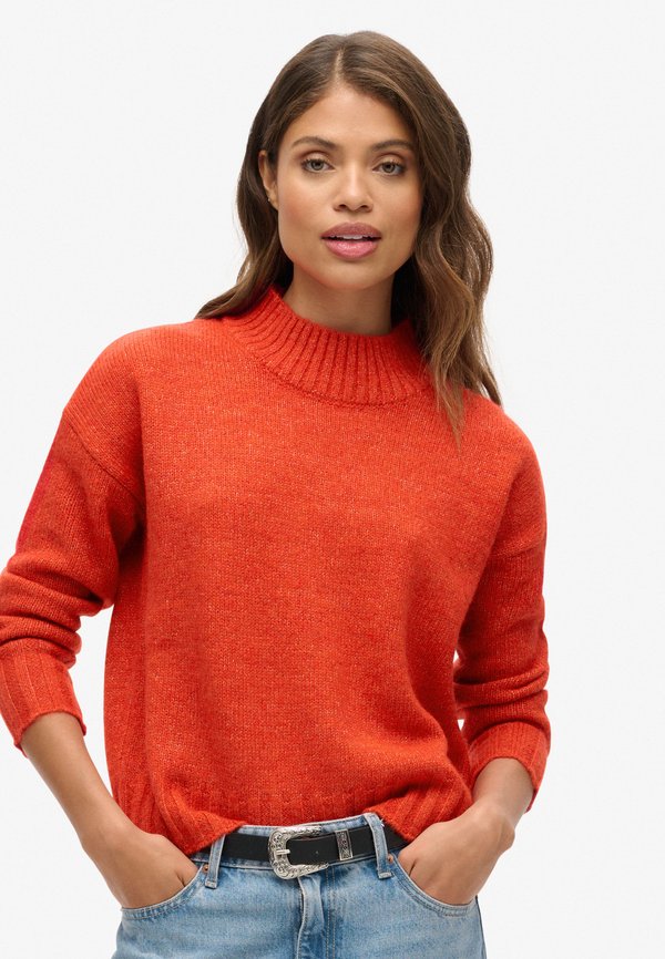 ESSENTIAL MOCK NECK  - Strickpullover - grenadine orange