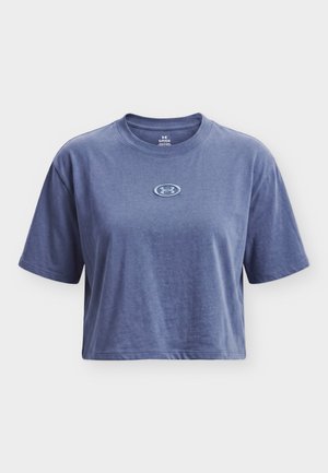 Under Armour, CENTER LT - T-shirt print - downpour gray/blue wind