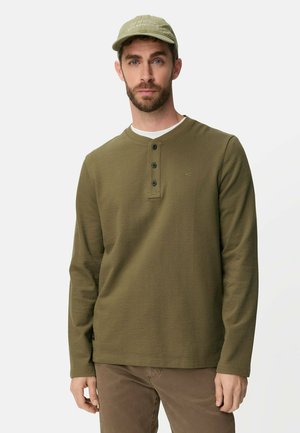 HENLEY MIT KNOPFLEISTE - T-shirt à manches longues - deep olive