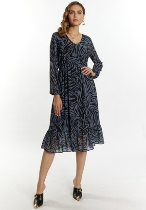 MIT ZEBRA-PRINT - Robe de jour - grau schwarz