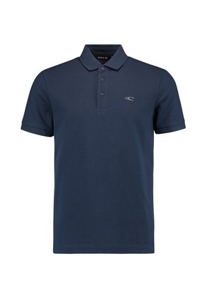 Navy poloshirt gemaakt van zachte katoenen stof met een klassieke kraag, drie-knopen sluiting en een klein geborduurd logo op de borst.