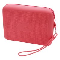 Custodia Havaianas di color corallo con superficie texturizzata, forma rettangolare, chiusura con zip e una tracolla per una maneggevolezza facile.